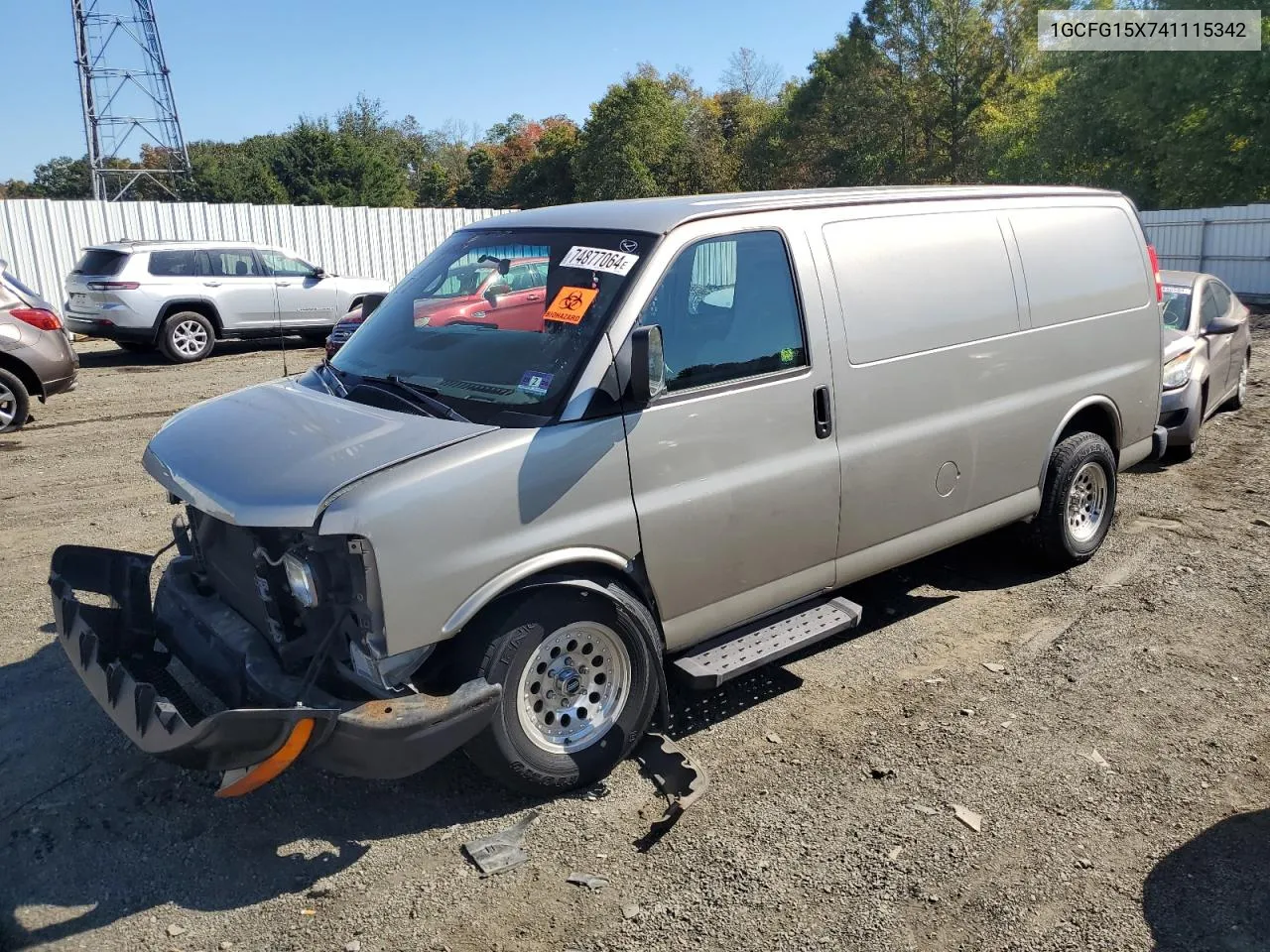 2004 Chevrolet Express G1500 VIN: 1GCFG15X741115342 Lot: 74877064