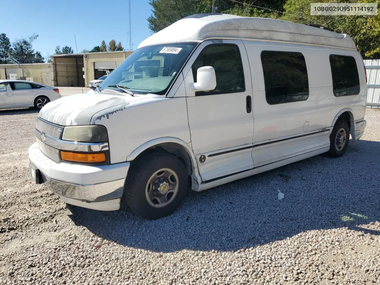 2005 Chevrolet Express G2500 VIN: 1GBGG29U951114192 Lot: 67589894