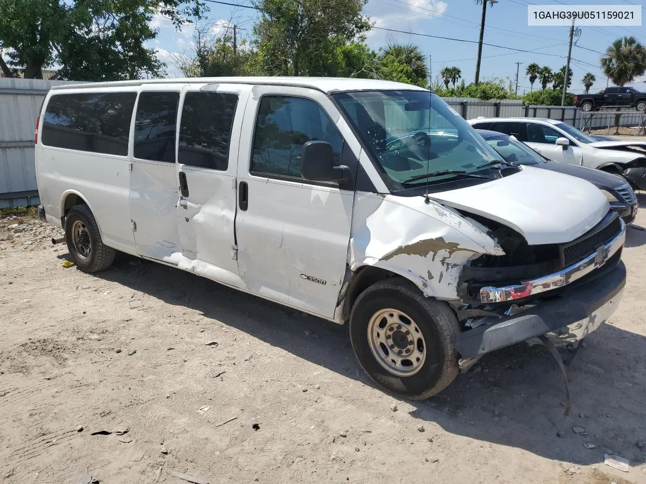 2005 Chevrolet Express G3500 VIN: 1GAHG39U051159021 Lot: 72577044