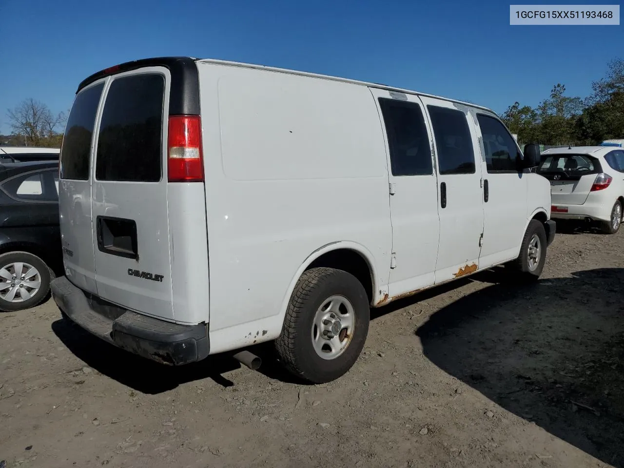 2005 Chevrolet Express G1500 VIN: 1GCFG15XX51193468 Lot: 76330604