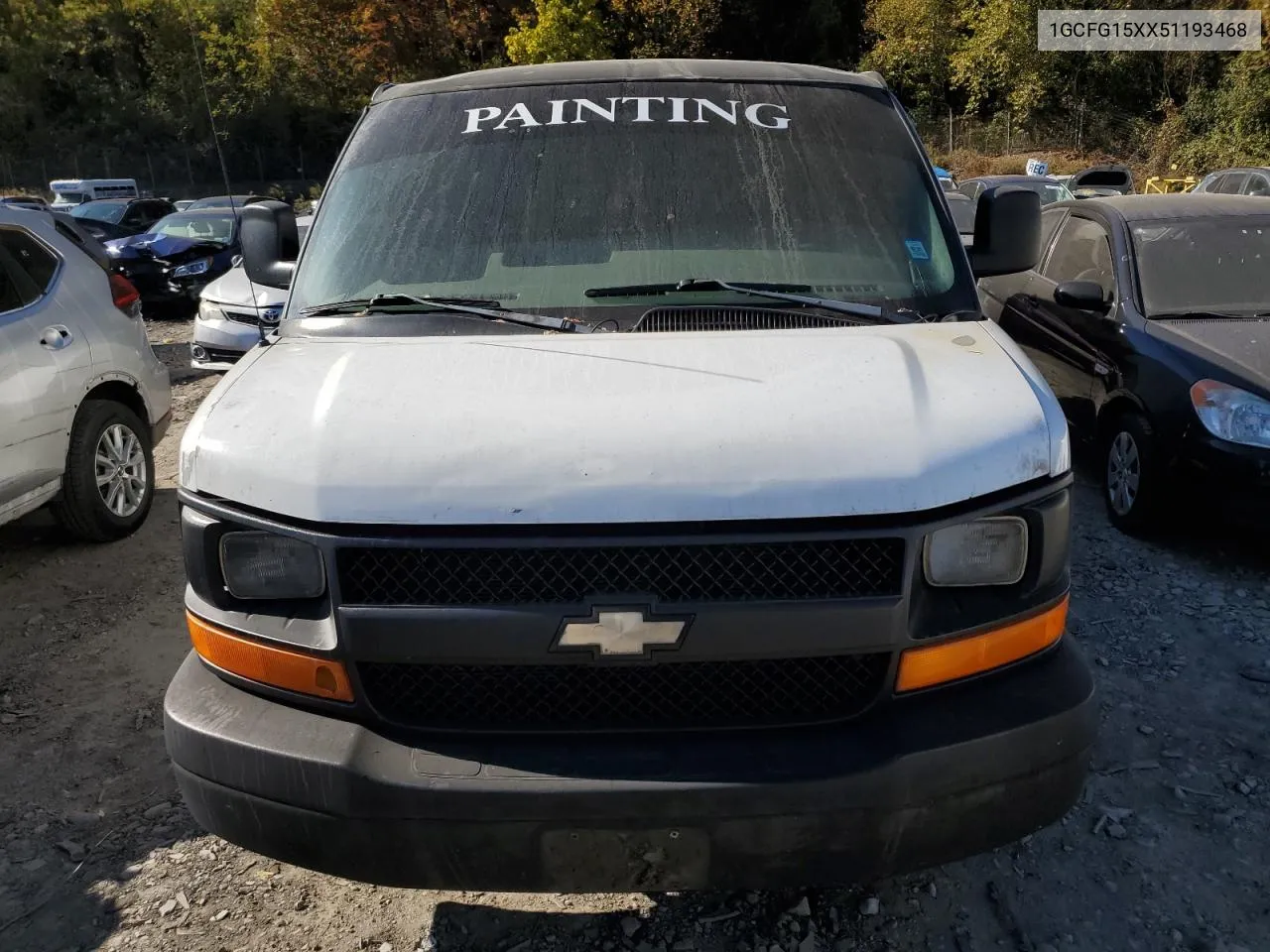 2005 Chevrolet Express G1500 VIN: 1GCFG15XX51193468 Lot: 76330604