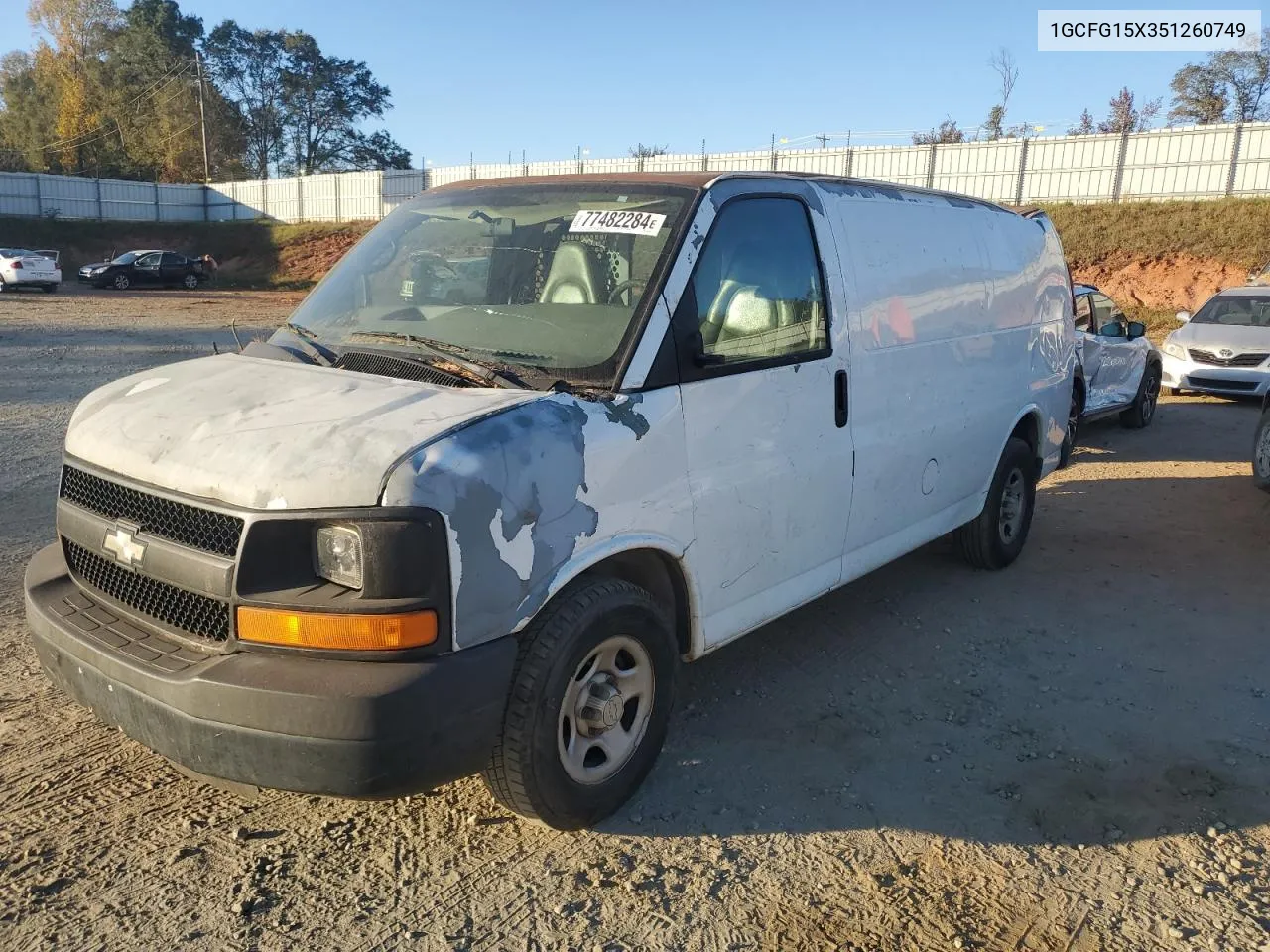 2005 Chevrolet Express G1500 VIN: 1GCFG15X351260749 Lot: 77482284