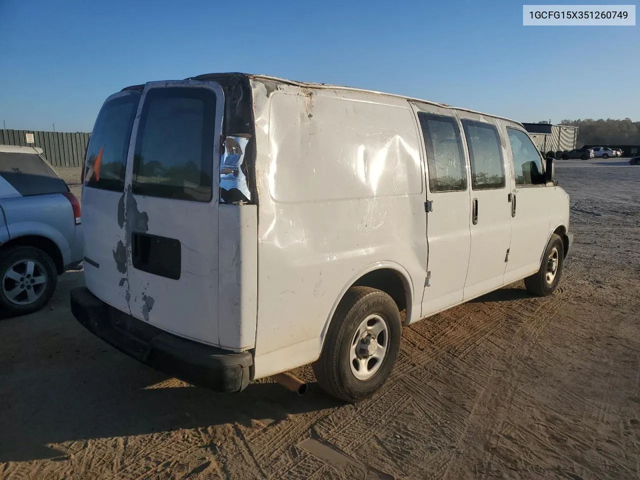 2005 Chevrolet Express G1500 VIN: 1GCFG15X351260749 Lot: 77482284