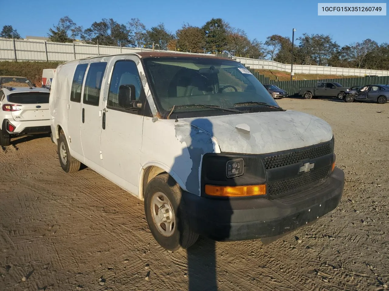 2005 Chevrolet Express G1500 VIN: 1GCFG15X351260749 Lot: 77482284