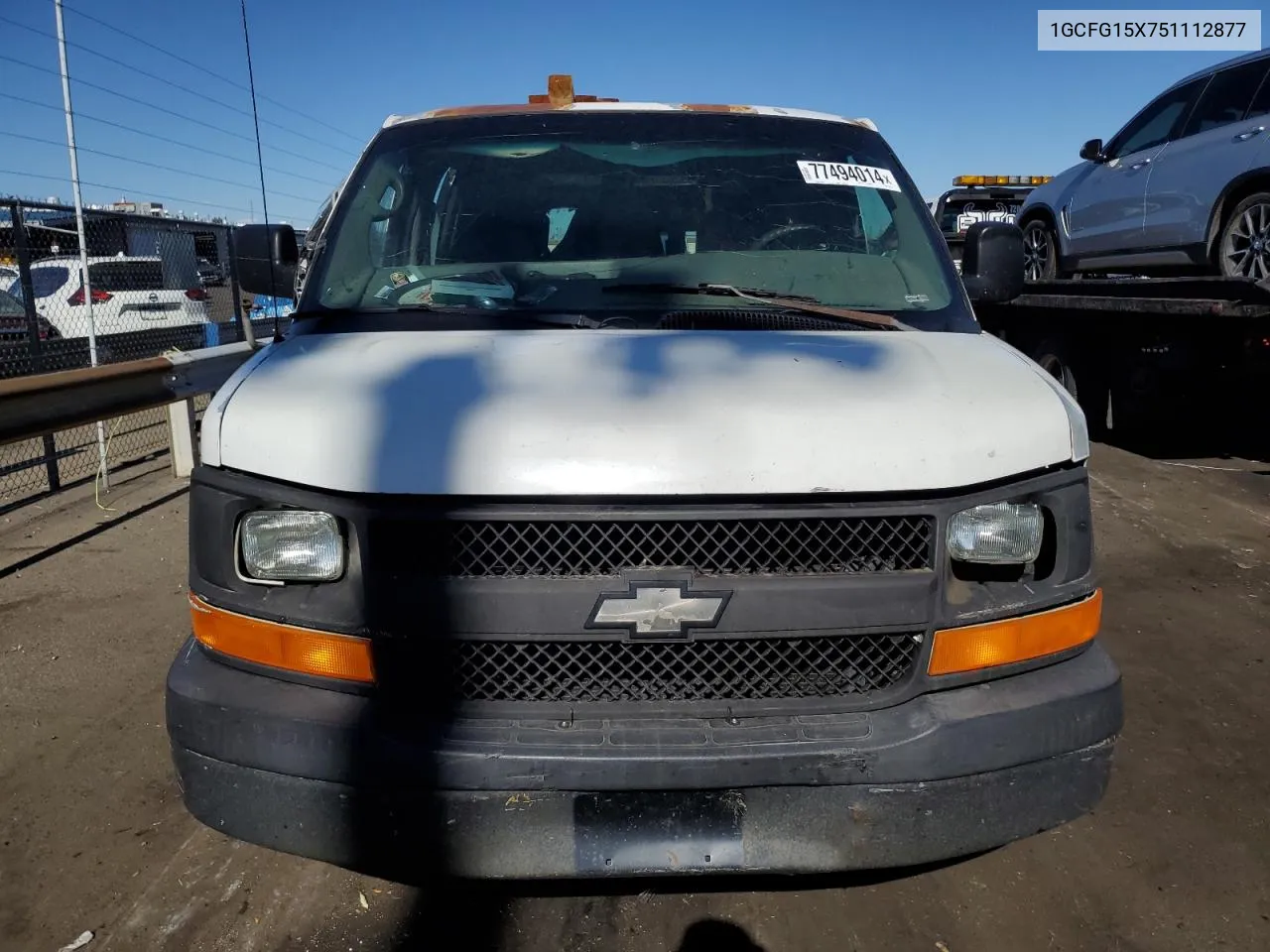 2005 Chevrolet Express G1500 VIN: 1GCFG15X751112877 Lot: 77494014