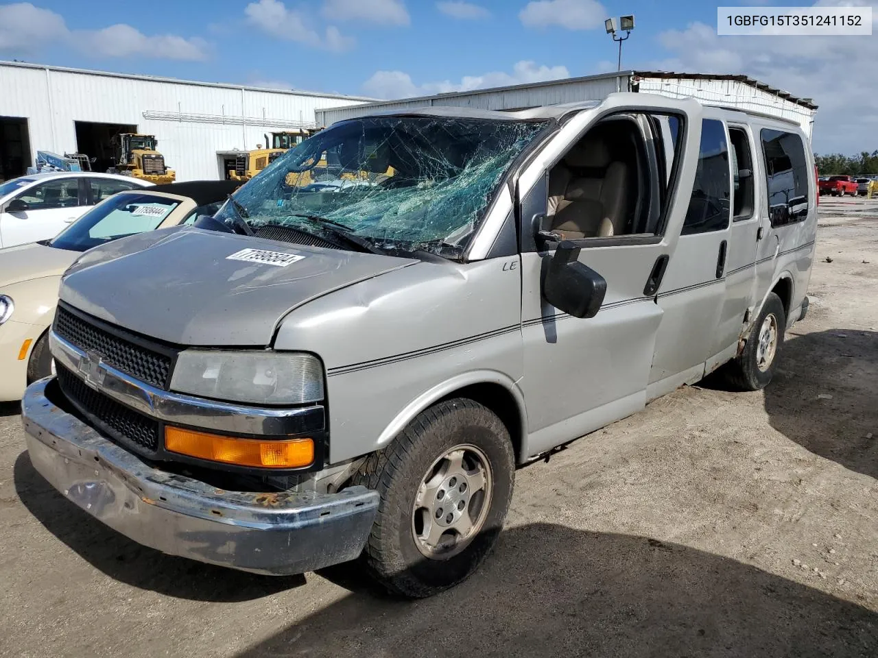 2005 Chevrolet Express G1500 VIN: 1GBFG15T351241152 Lot: 77996504