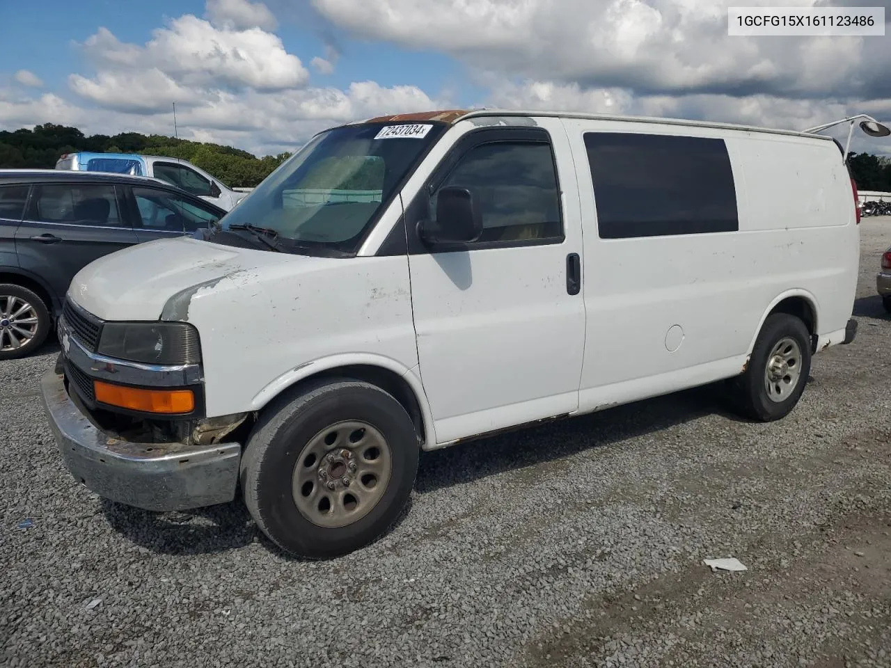 2006 Chevrolet Express G1500 VIN: 1GCFG15X161123486 Lot: 72437034