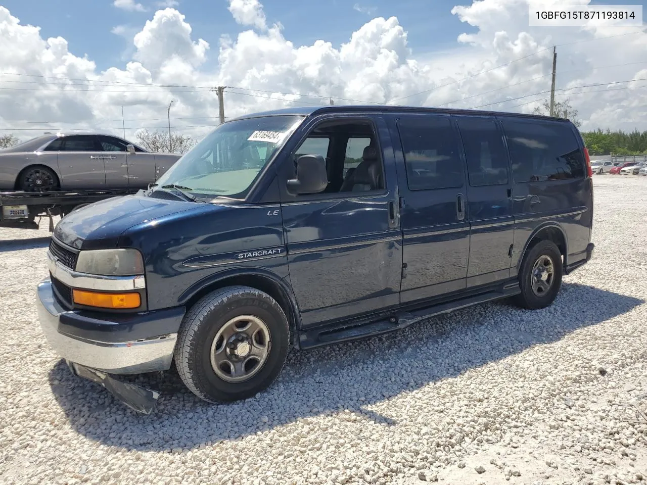 2007 Chevrolet Express G1500 VIN: 1GBFG15T871193814 Lot: 63169454