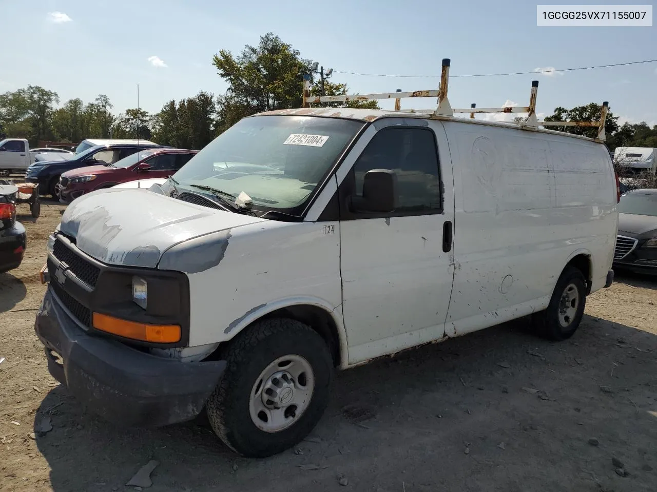 2007 Chevrolet Express G2500 VIN: 1GCGG25VX71155007 Lot: 72421004