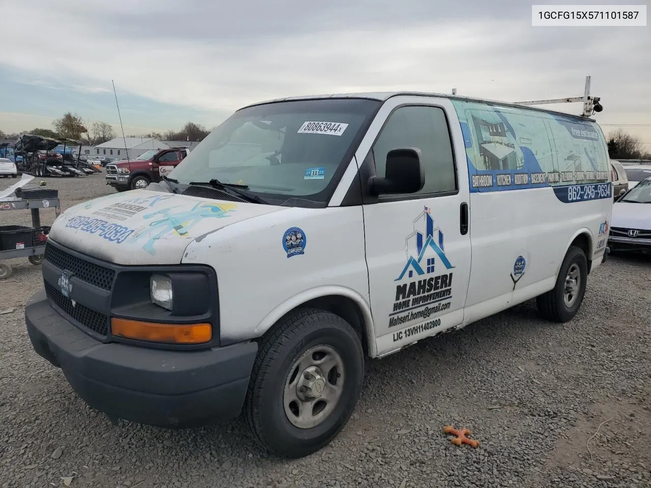 2007 Chevrolet Express G1500 VIN: 1GCFG15X571101587 Lot: 80863944