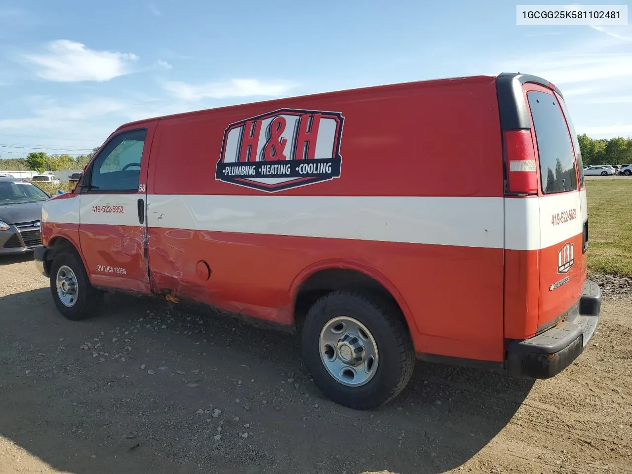 2008 Chevrolet Express G2500 VIN: 1GCGG25K581102481 Lot: 72169544