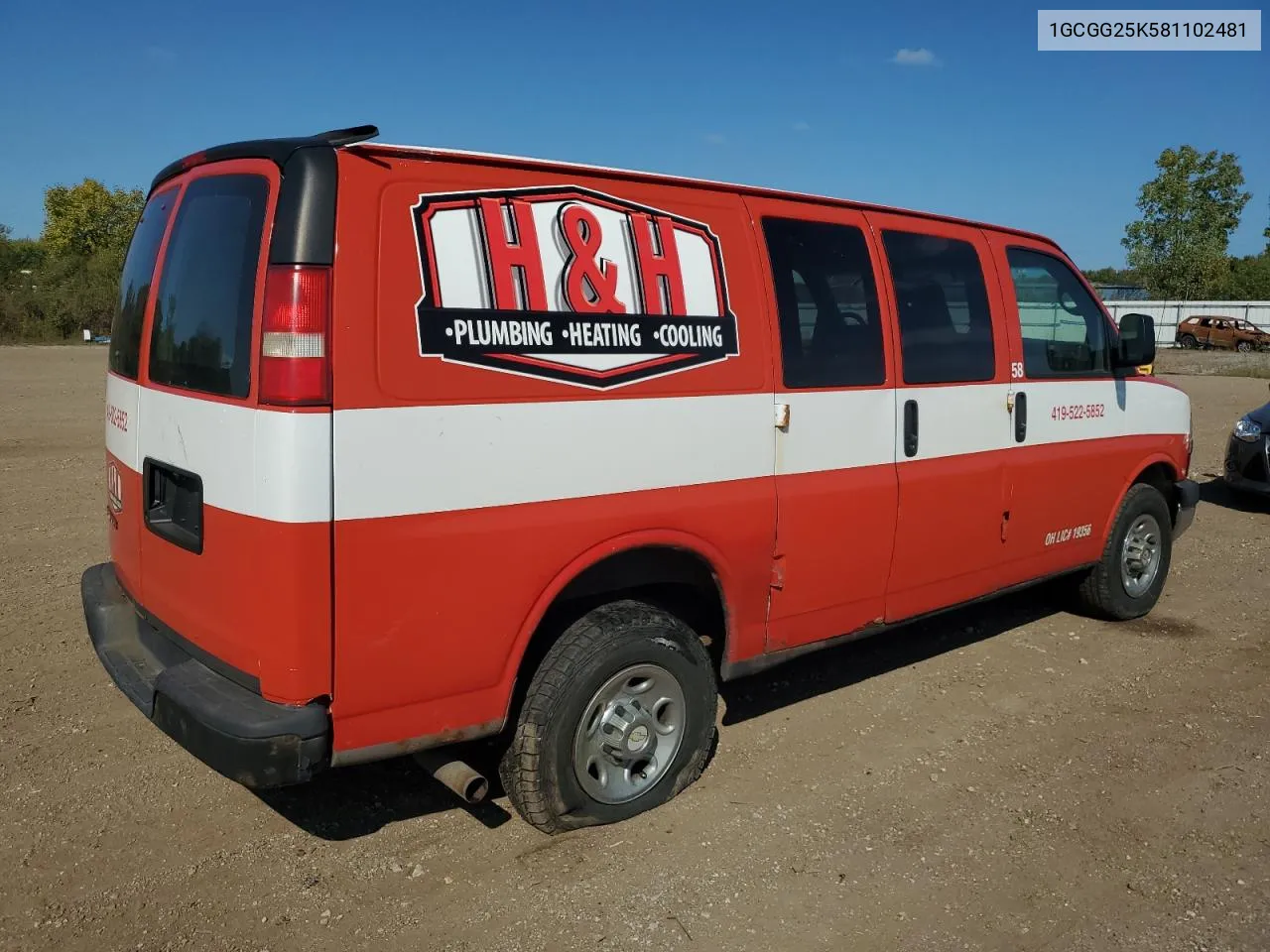 2008 Chevrolet Express G2500 VIN: 1GCGG25K581102481 Lot: 72169544