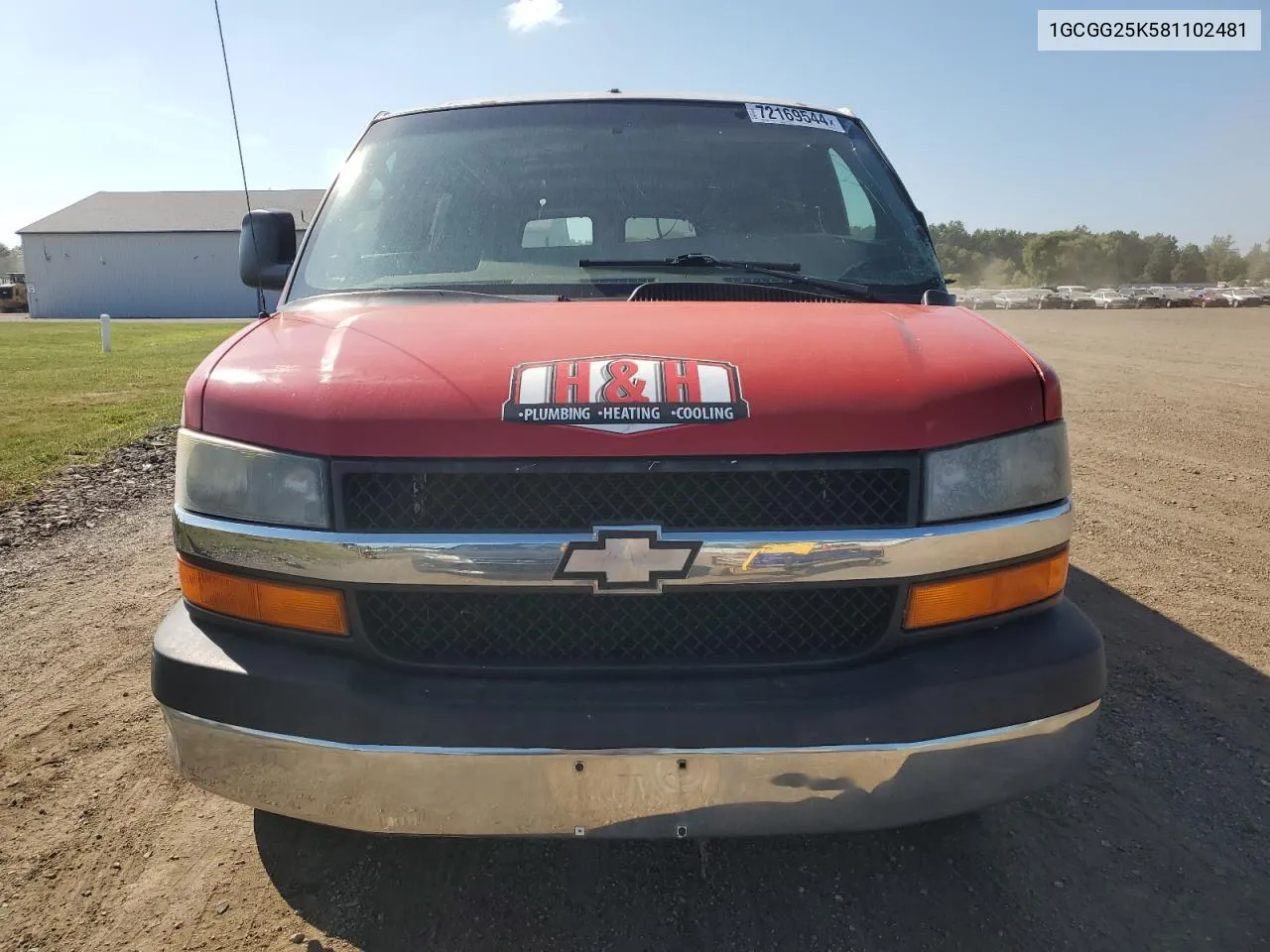 2008 Chevrolet Express G2500 VIN: 1GCGG25K581102481 Lot: 72169544