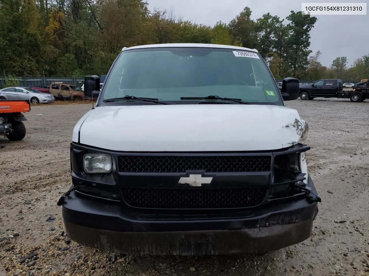 2008 Chevrolet Express G1500 VIN: 1GCFG154X81231310 Lot: 72692374