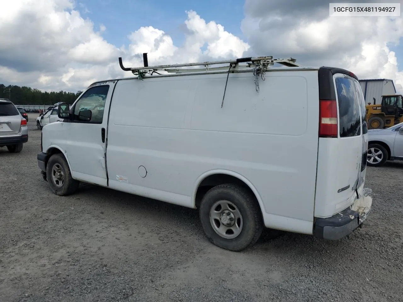 2008 Chevrolet Express G1500 VIN: 1GCFG15X481194927 Lot: 72755864