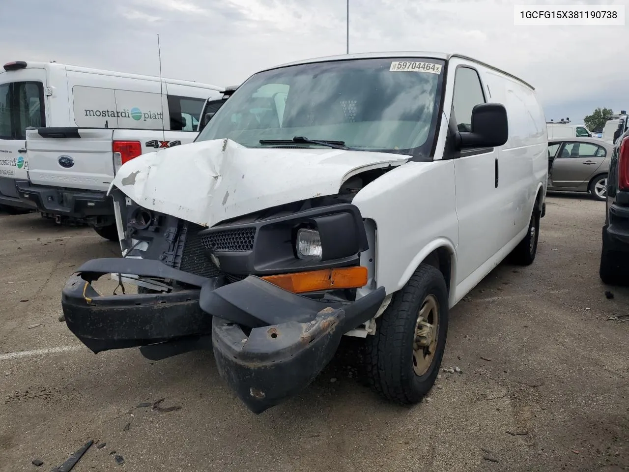 2008 Chevrolet Express G1500 VIN: 1GCFG15X381190738 Lot: 73643644