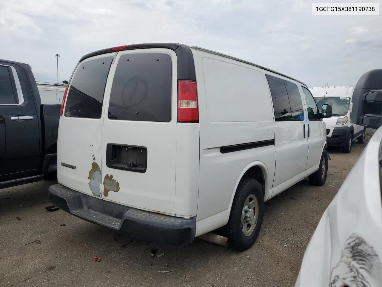 2008 Chevrolet Express G1500 VIN: 1GCFG15X381190738 Lot: 73643644