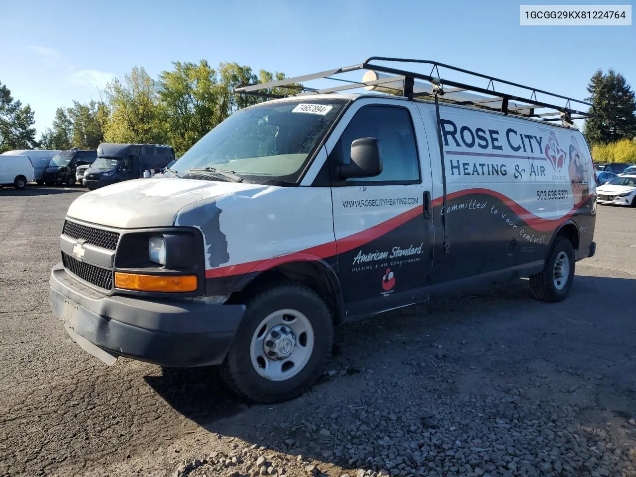 2008 Chevrolet Express G2500 VIN: 1GCGG29KX81224764 Lot: 74657894