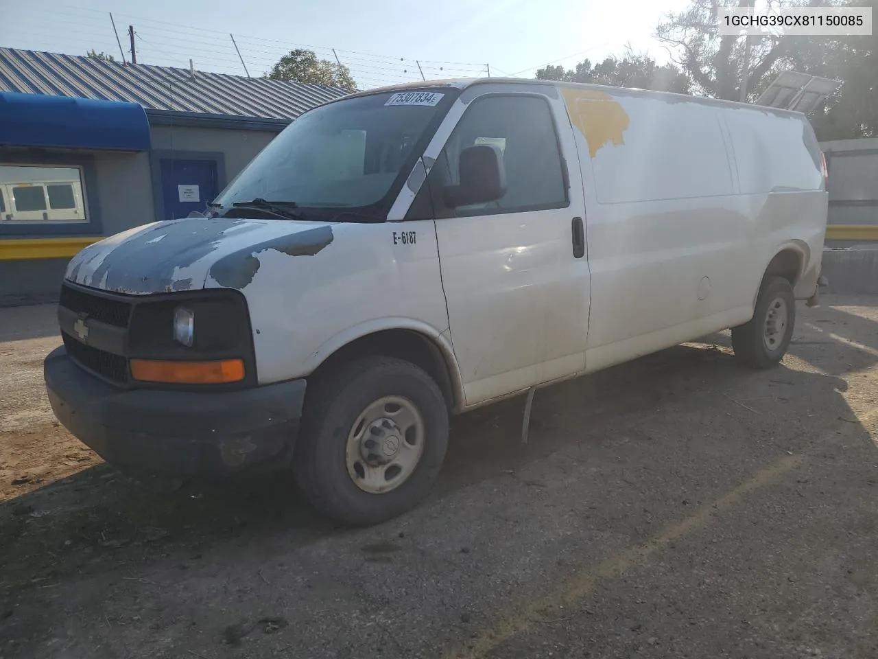 2008 Chevrolet Express G3500 VIN: 1GCHG39CX81150085 Lot: 75307834