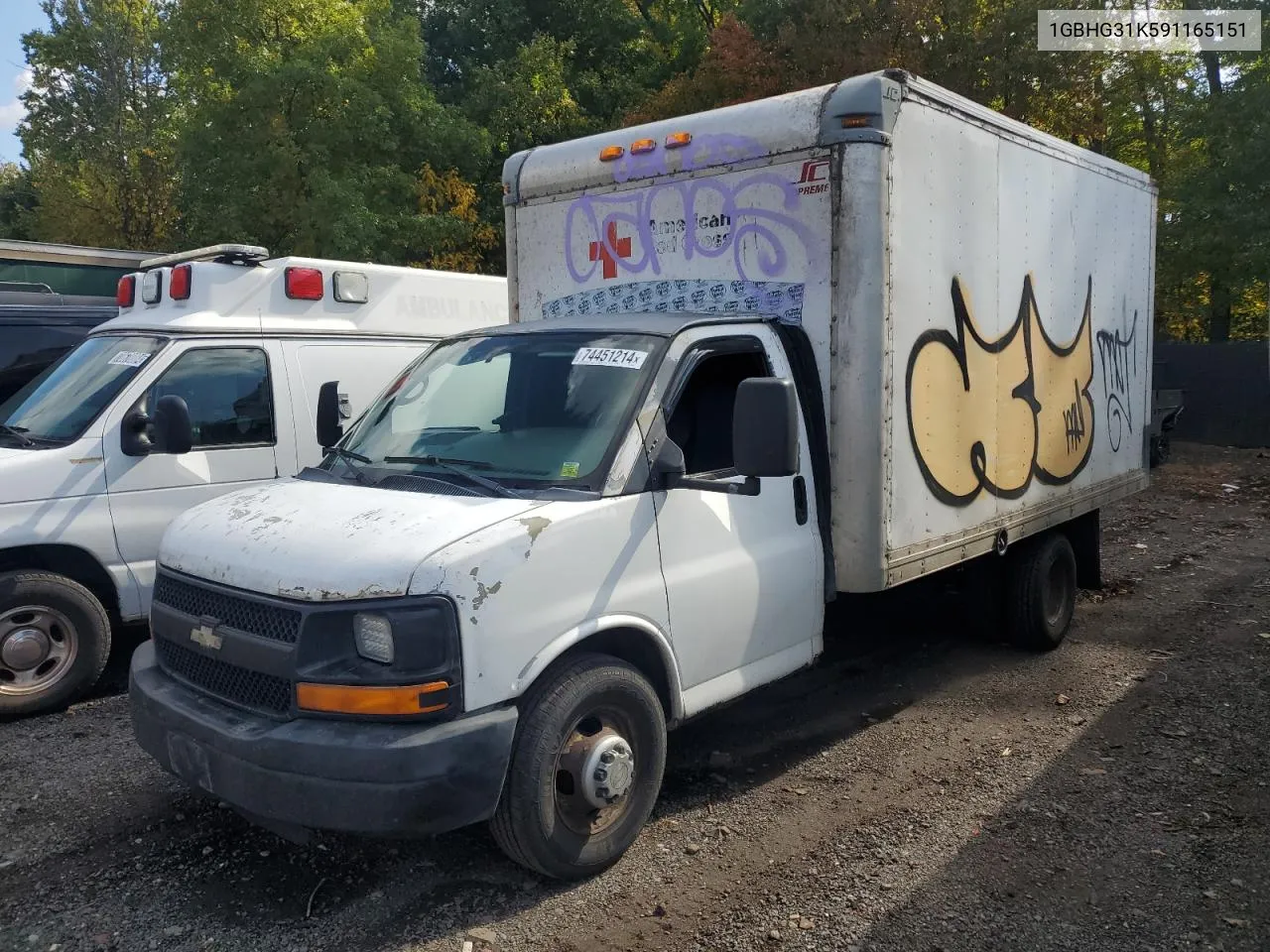 2009 Chevrolet Express G3500 VIN: 1GBHG31K591165151 Lot: 74451214