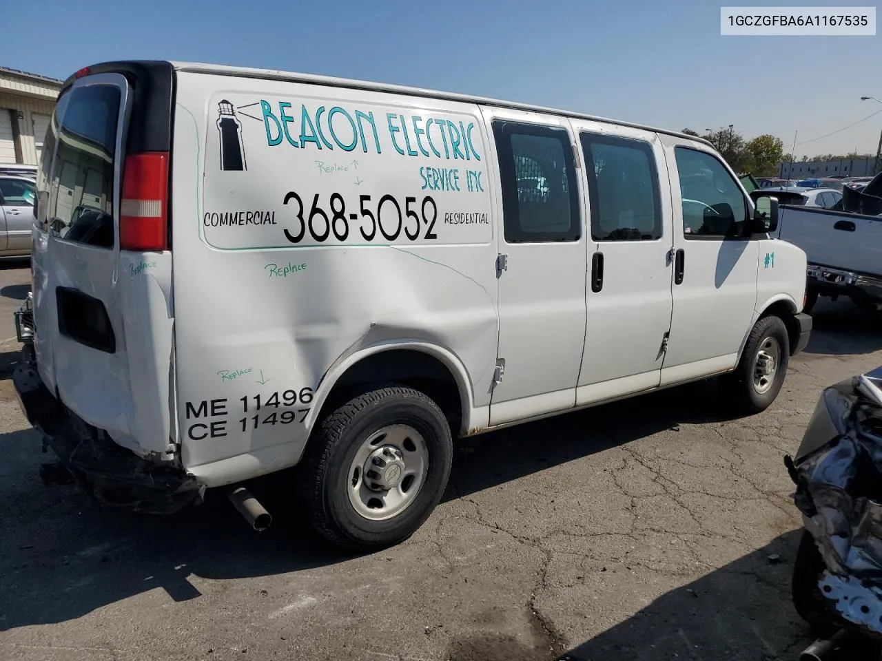 2010 Chevrolet Express G2500 VIN: 1GCZGFBA6A1167535 Lot: 70441164