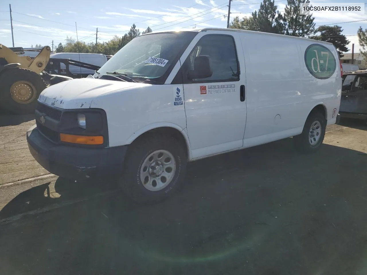 1GCSGAFX2B1118952 2011 Chevrolet Express G1500