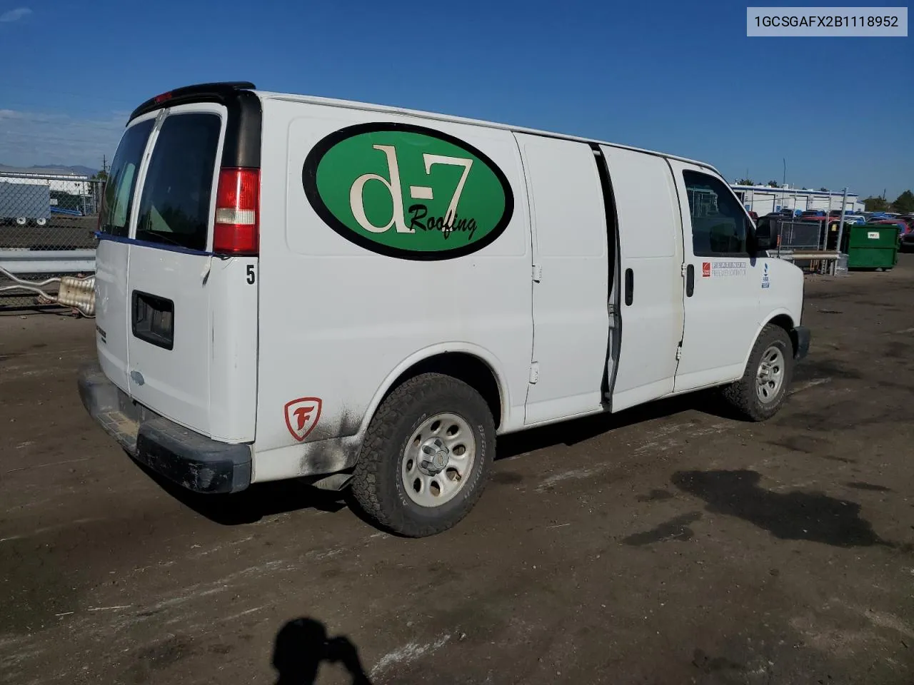 1GCSGAFX2B1118952 2011 Chevrolet Express G1500