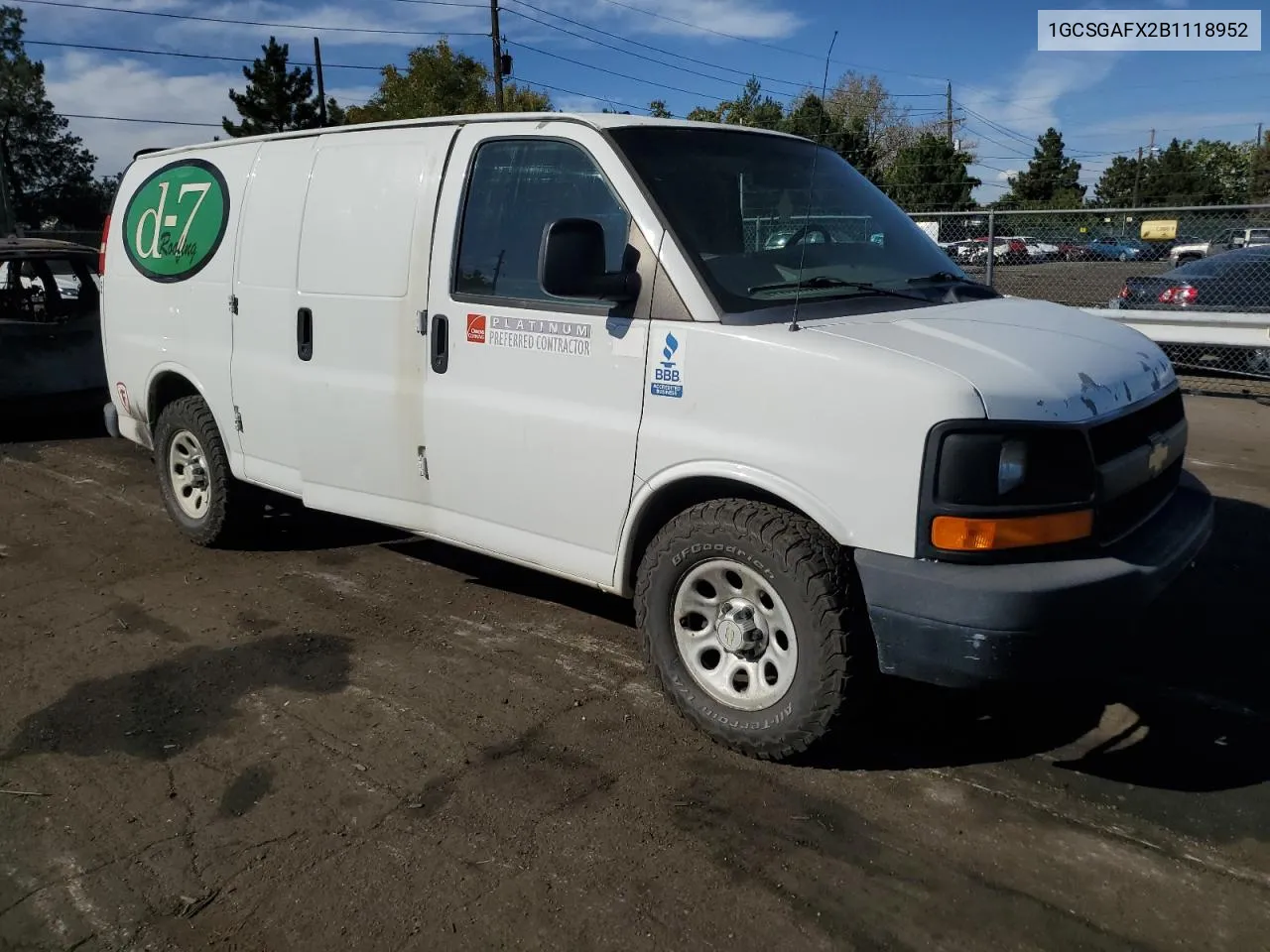 2011 Chevrolet Express G1500 VIN: 1GCSGAFX2B1118952 Lot: 71951304