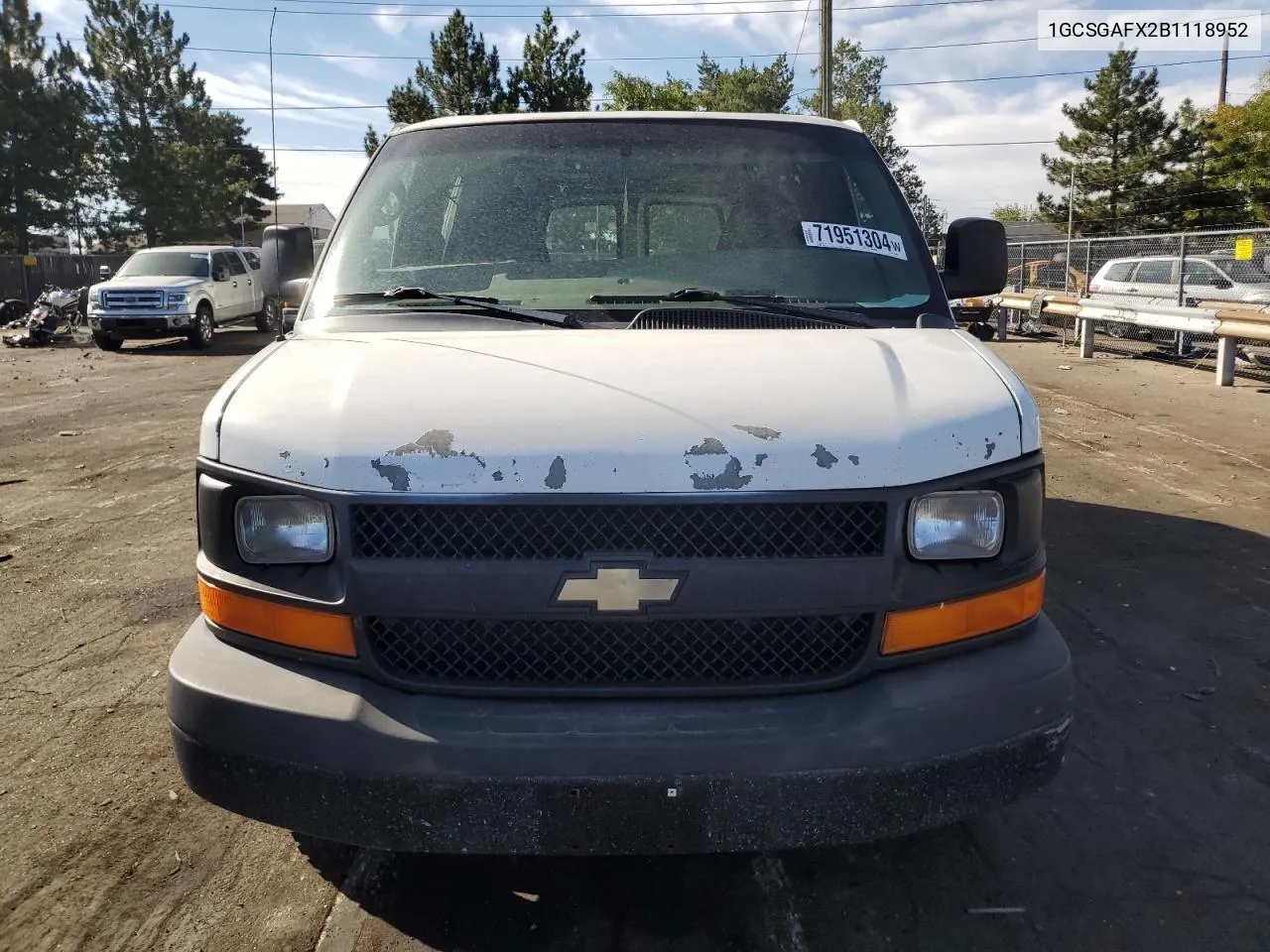 1GCSGAFX2B1118952 2011 Chevrolet Express G1500