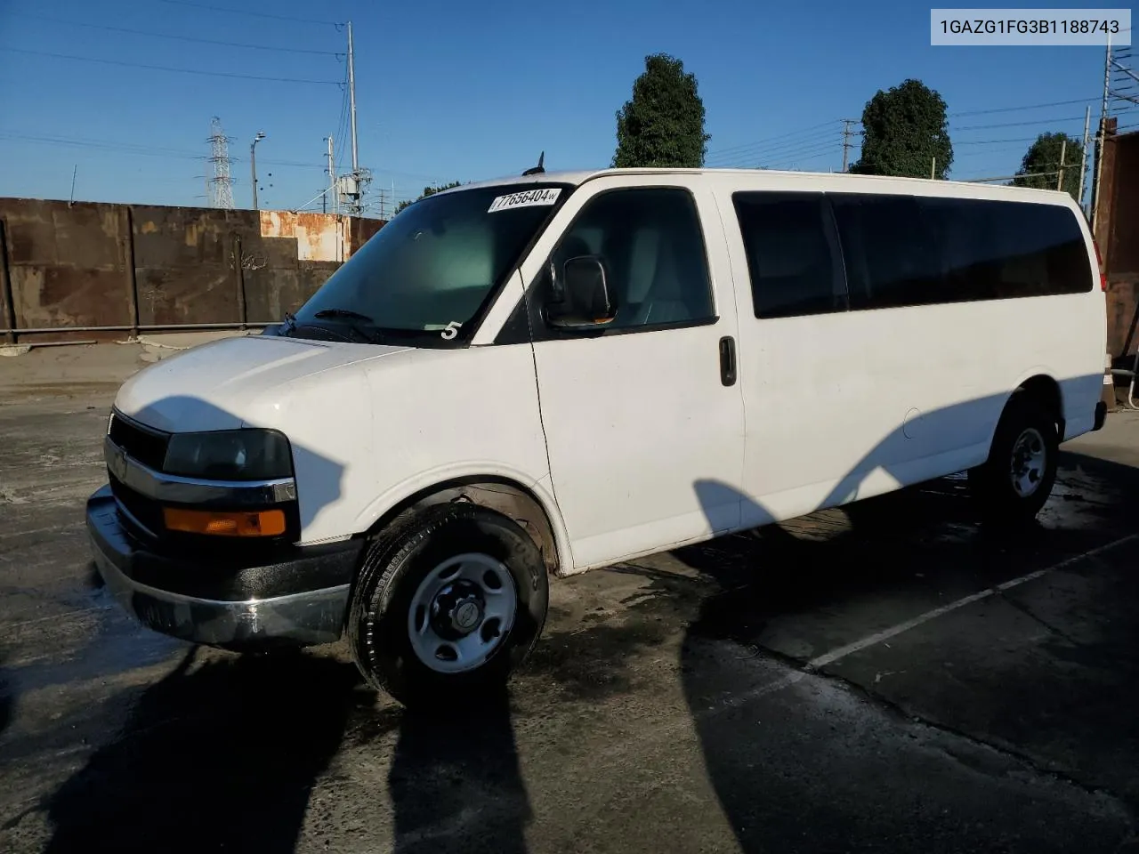 2011 Chevrolet Express G3500 Lt VIN: 1GAZG1FG3B1188743 Lot: 77656404