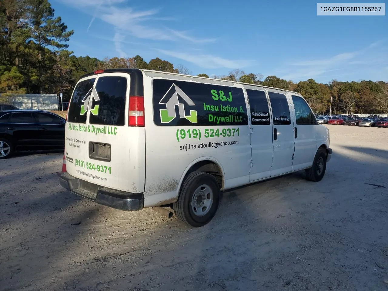 2011 Chevrolet Express G3500 Lt VIN: 1GAZG1FG8B1155267 Lot: 78694354