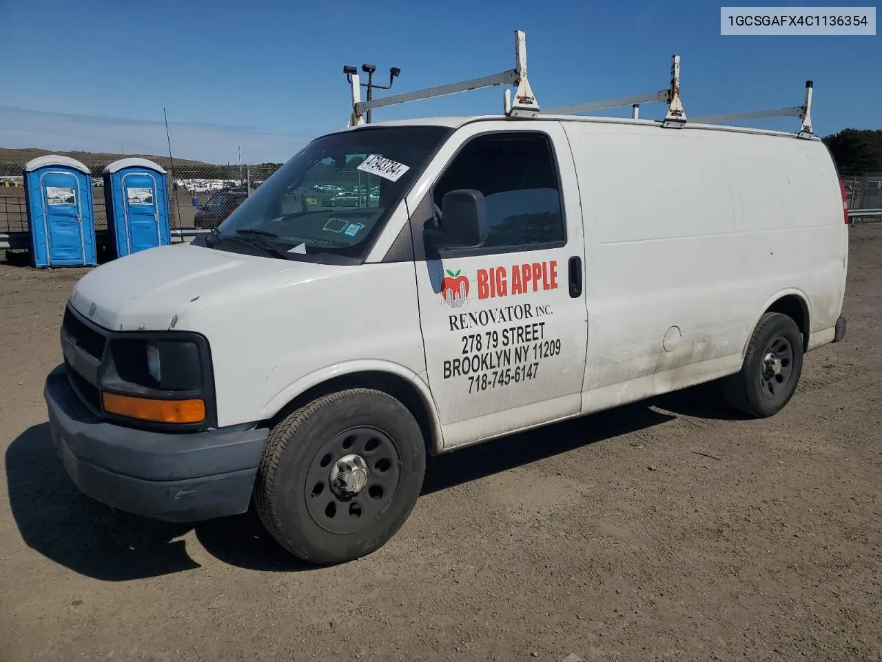 2012 Chevrolet Express G1500 VIN: 1GCSGAFX4C1136354 Lot: 47943784