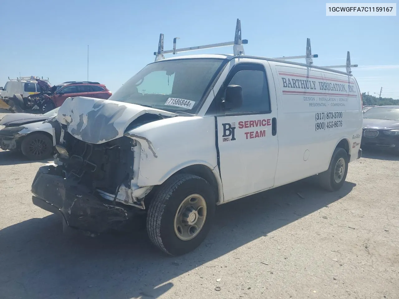 2012 Chevrolet Express G2500 VIN: 1GCWGFFA7C1159167 Lot: 71586844