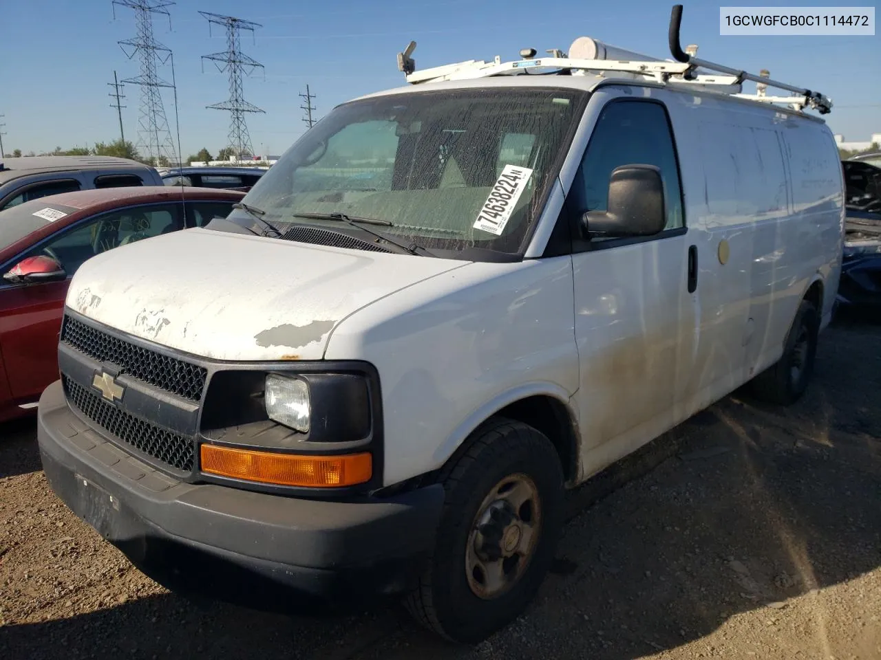 2012 Chevrolet Express G2500 VIN: 1GCWGFCB0C1114472 Lot: 74638224