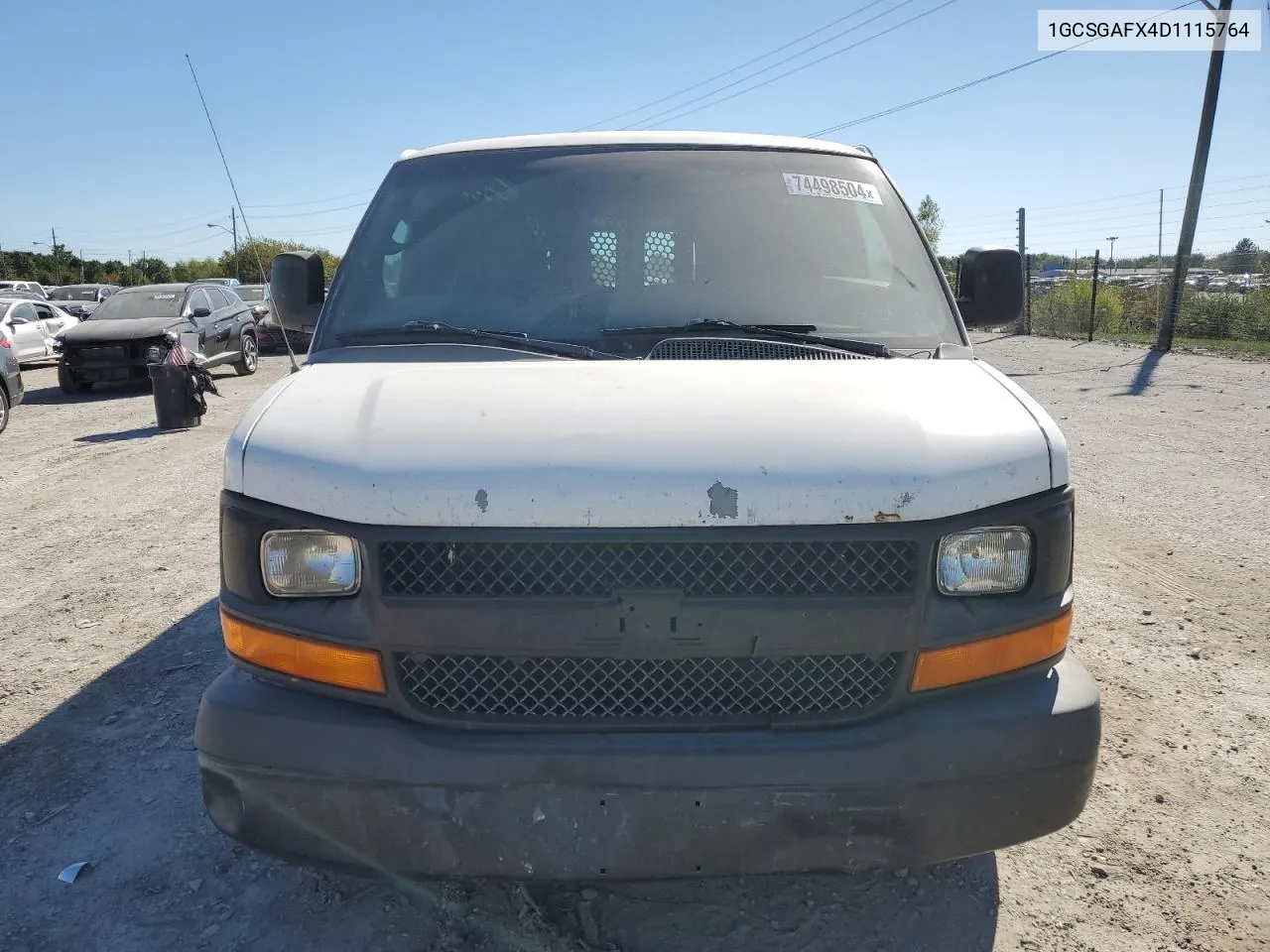 2013 Chevrolet Express G1500 VIN: 1GCSGAFX4D1115764 Lot: 74498504