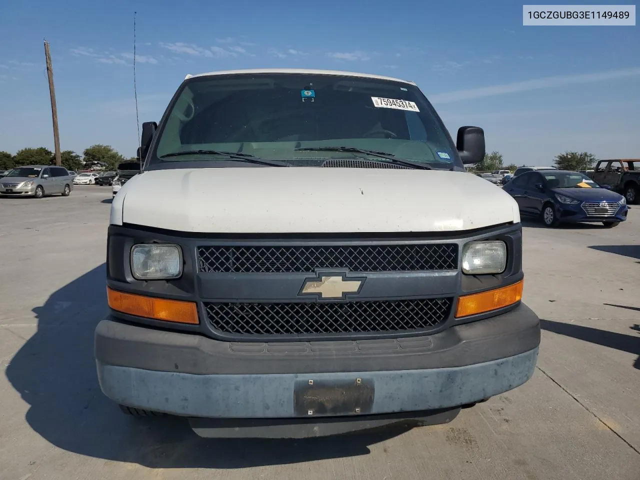 2014 Chevrolet Express G3500 VIN: 1GCZGUBG3E1149489 Lot: 75945374