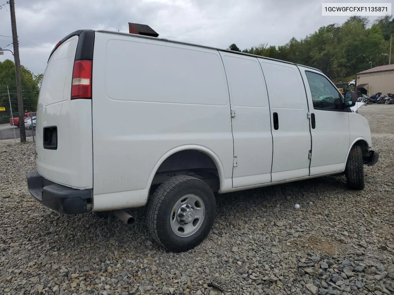 2015 Chevrolet Express G2500 VIN: 1GCWGFCFXF1135871 Lot: 72124684