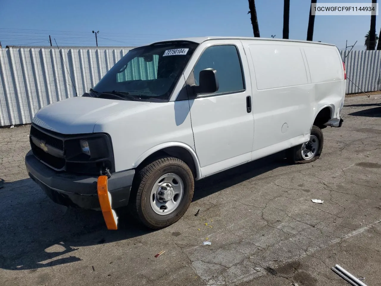 2015 Chevrolet Express G2500 VIN: 1GCWGFCF9F1144934 Lot: 72750104