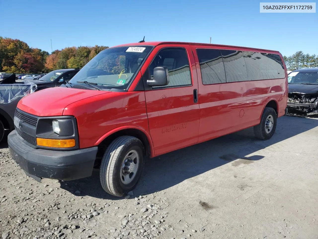 2015 Chevrolet Express G3500 Ls VIN: 1GAZGZFFXF1172759 Lot: 75248024