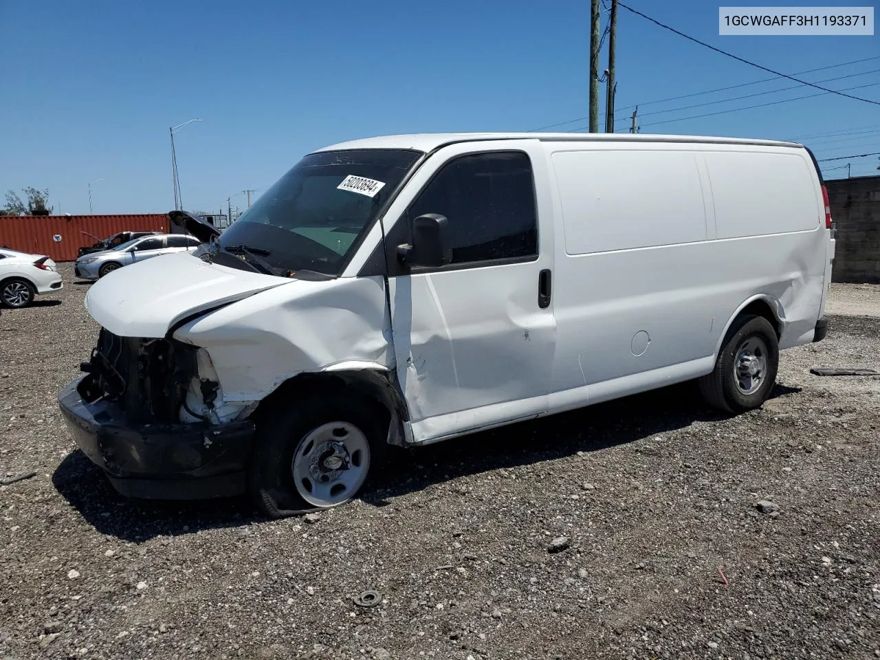 2017 Chevrolet Express G2500 VIN: 1GCWGAFF3H1193371 Lot: 50203694