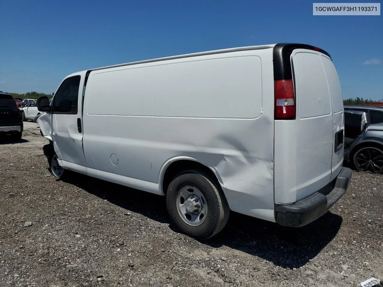 2017 Chevrolet Express G2500 VIN: 1GCWGAFF3H1193371 Lot: 50203694