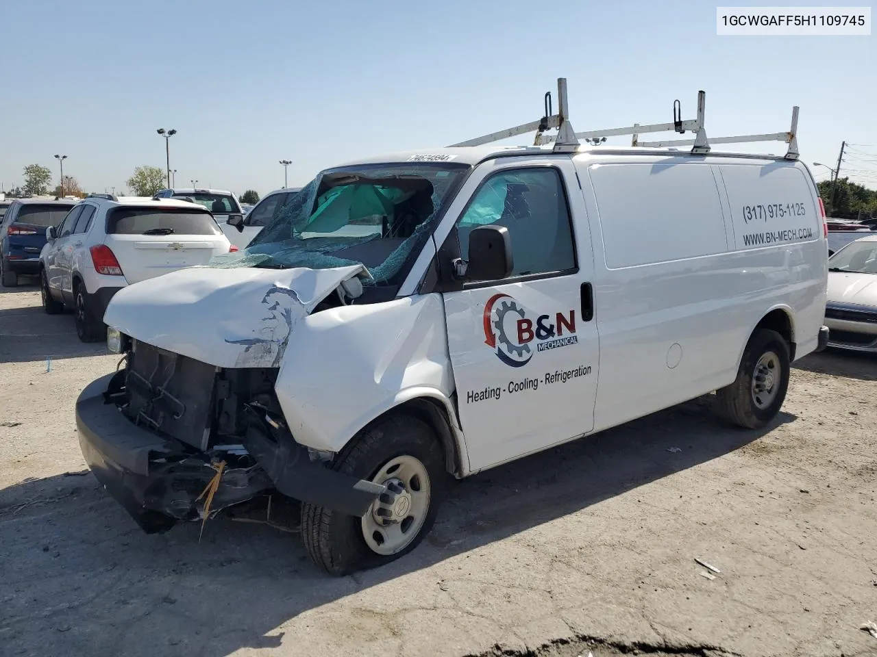 2017 Chevrolet Express G2500 VIN: 1GCWGAFF5H1109745 Lot: 74674594