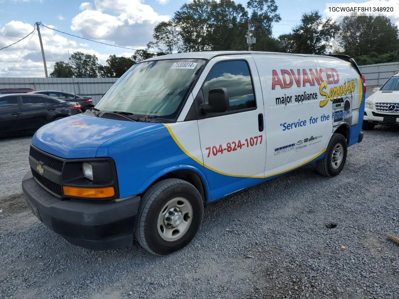 2017 Chevrolet Express G2500 VIN: 1GCWGAFF8H1348920 Lot: 75308014