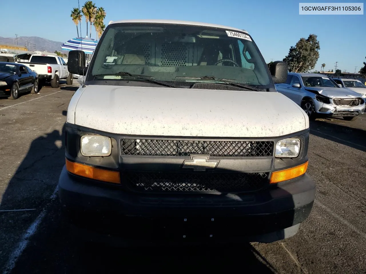 2017 Chevrolet Express G2500 VIN: 1GCWGAFF3H1105306 Lot: 75460134