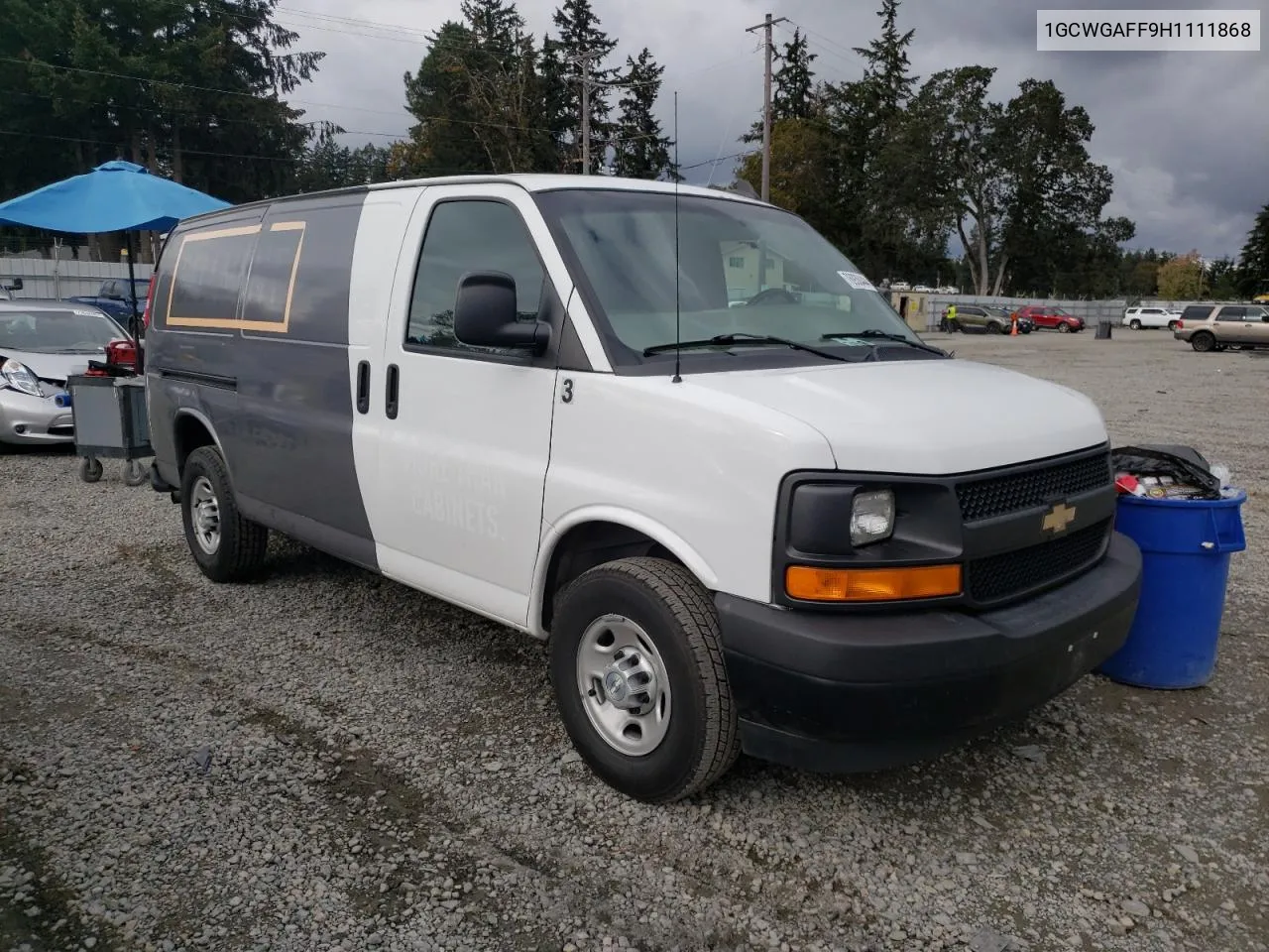 2017 Chevrolet Express G2500 VIN: 1GCWGAFF9H1111868 Lot: 76930444