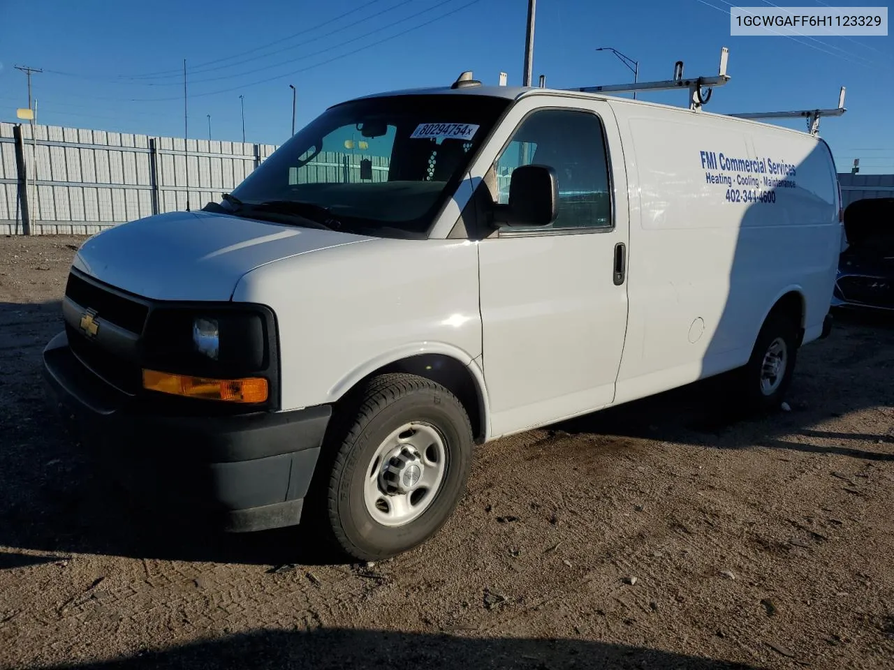 2017 Chevrolet Express G2500 VIN: 1GCWGAFF6H1123329 Lot: 80294754