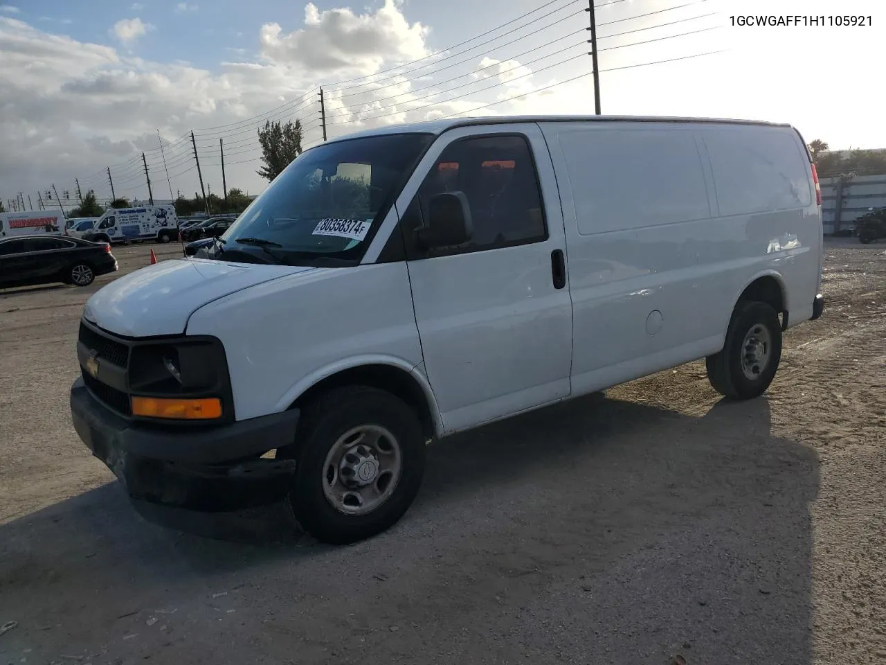 2017 Chevrolet Express G2500 VIN: 1GCWGAFF1H1105921 Lot: 80358374