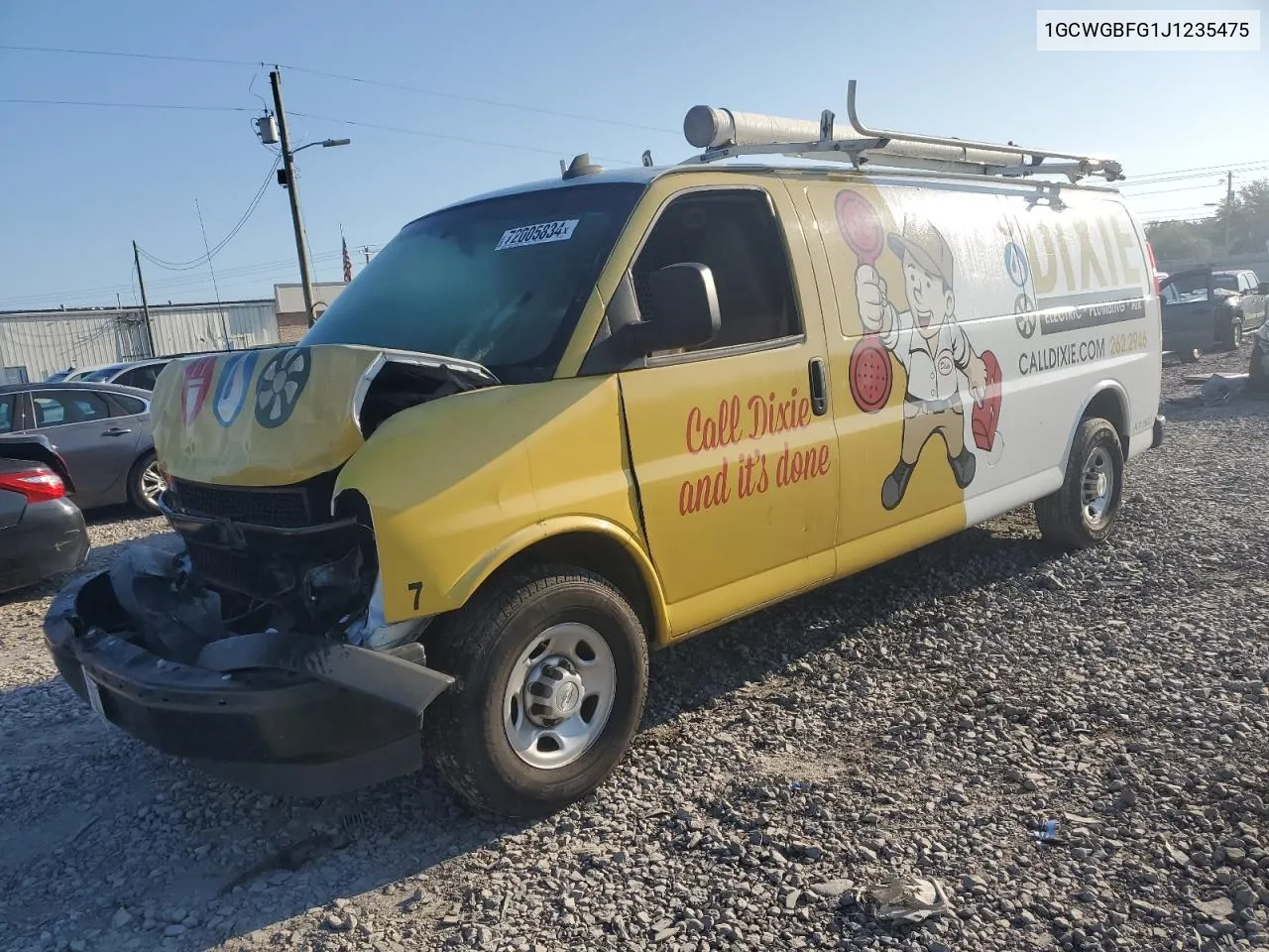 2018 Chevrolet Express G2500 VIN: 1GCWGBFG1J1235475 Lot: 72005834