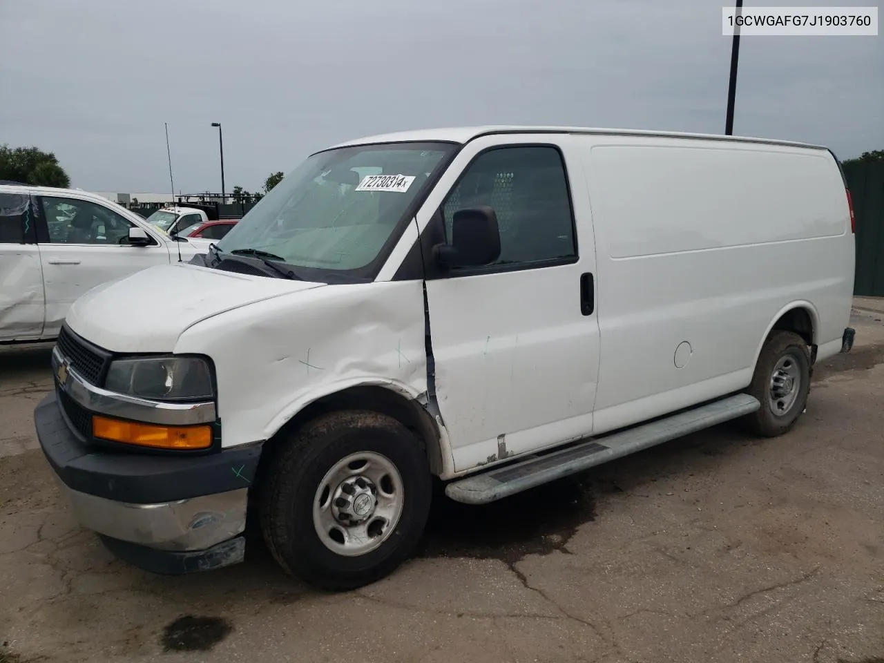 2018 Chevrolet Express G2500 VIN: 1GCWGAFG7J1903760 Lot: 72730314