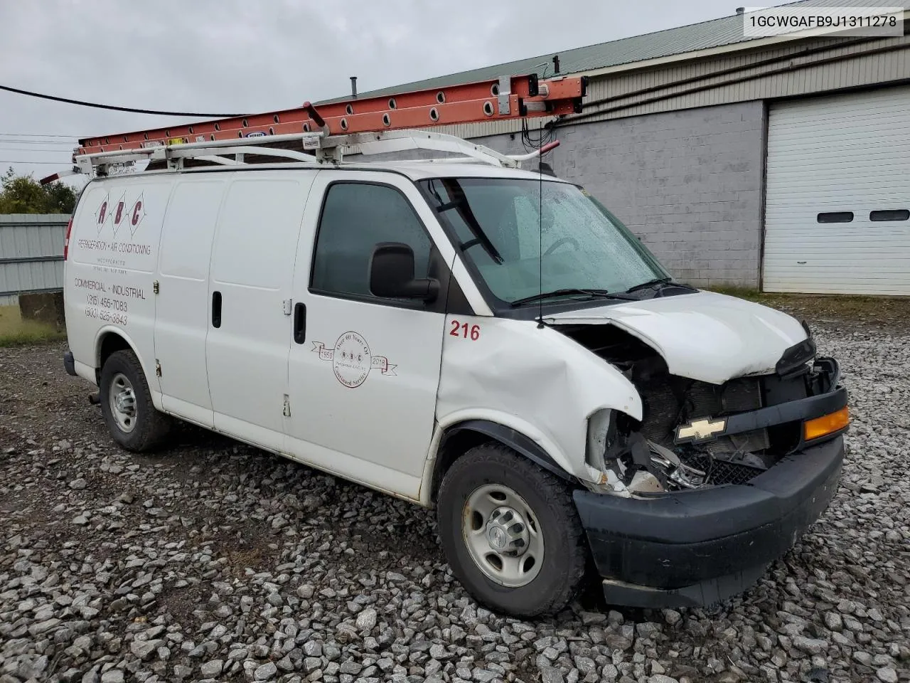 2018 Chevrolet Express G2500 VIN: 1GCWGAFB9J1311278 Lot: 73328794